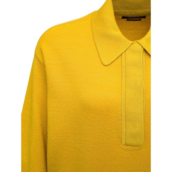 ISABEL MARANT • Yellow Heron Polo Neck Wool-Blend Long Sleeve Pullover Sweater - Picture 6 of 16